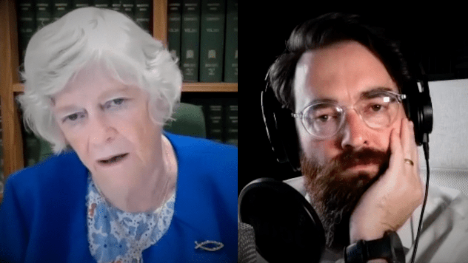 Image of Ann Widdecombe and interviewer